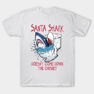 Toilet Shark Santa T-Shirt
